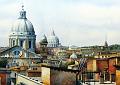 Roma vista da Trinità dei Monti -- Acquarello - cm 25 x35 